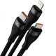 Дата кабель Baseus Flash Series 2 USB to MicroUSB-Lightning-Type-C 100W (1.2m) (CASS03000)