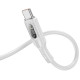 Дата кабель Hoco U120 Transparent explore intelligent power-off USB to Type-C 5A (1.2m)