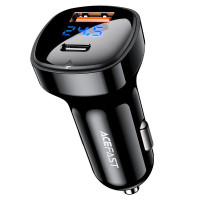 АЗП Acefast B4 digital display 66W(USB-C+USB-A) dual port