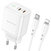 МЗП Borofone BN9 PD35W (2Type-C) + Type-C to Lightning