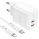 МЗП Borofone BN9 PD35W (2Type-C) + Type-C to Lightning