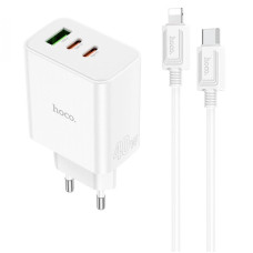 МЗП Hoco C126A PD40W+QC3.0 (1USB/2Type-C) + Type-C to Lightning