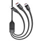 Дата кабель Hoco U104 Ultra 6A 3in1 Lightning -MicroUSB-Type-C (1.2m)