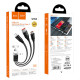Дата кабель Hoco U104 Ultra 6A 3in1 Lightning -MicroUSB-Type-C (1.2m)