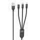 Дата кабель Hoco U104 Ultra 6A 3in1 Lightning -MicroUSB-Type-C (1.2m)