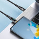 Дата кабель USAMS US-SJ590 Type-C to Type-C PD 100W Transparent Digital Display Cable (1.2m)