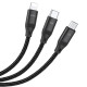 Дата кабель Hoco U104 Ultra 6A 3in1 Lightning -MicroUSB-Type-C (1.2m)