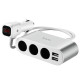 АЗП з разветвителем прикуривателя Hoco Z13 (3 порта+2USB/2.1A+LCD)